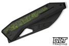 WE Knife Inceptus 25017-3 - Black Titanium - Green & Black Carbon Fiber Inlay - Black Stonewashed M390 Blade
