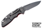 Hinderer 3.5" XM-18 Non Flipper Fullered Spear 20CV - Working Finish Titanium & Blade - Red G-10 - Back