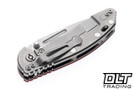Hinderer 3.5" XM-18 Non Flipper Fullered Spear 20CV - Stonewashed Titanium & Blade - Red G-10