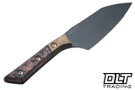 Microtech 6" Santoku - DLC Blade - Bronze Titanium Bolster - Livewire Carbon Fiber Handle