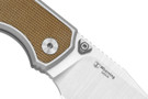Kizer Wharning - Brown Norplex UltreX Micarta - Satin S45VN Sheepsfoot Blade