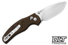 Kizer Sheepdog C01C 2.9 CD - Brown Norplex UltreX Micarta - Satin Nitro-V Drop Point Blade