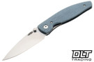 Three Rivers Manufacturing Atom Magnacut - 3D Lizard Skin Countoured - Blue Denim Micarta