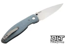 Three Rivers Manufacturing Atom Magnacut - 3D Lizard Skin Countoured - Blue Denim Micarta