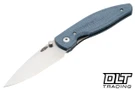 Three Rivers Manufacturing Atom Magnacut - 3D Smooth Contoured - Blue Denim Micarta
