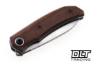 Trevor Burger Custom Knives Urban Recessed - Natural Canvas Micarta - Darkened Ti Backspacer & Clip