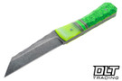 Auxiliary Manufacturing Rev Tanto - Green Sharky Grip X & G-10 Scales - Darkwash AEB-L Blade