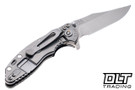 Hinderer 3" XM-18 Bowie 20CV - Stonewashed Titanium & Blade - Black G-10 - Back