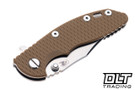 Hinderer 3" XM-18 Bowie 20CV - Stonewashed Titanium & Blade - Coyote G-10