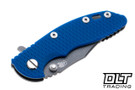 Hinderer 3" XM-18 Bowie 20CV - Working Finish Titanium & Blade - Blue G-10