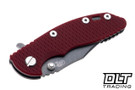 Hinderer 3" XM-18 Bowie 20CV - Working Finish Titanium & Blade - Red G-10