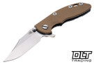 Hinderer 3" XM-18 Bowie 20CV - Working Finish Titanium - Stonewashed Blade - Coyote G-10