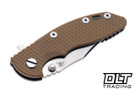 Hinderer 3" XM-18 Bowie 20CV - Working Finish Titanium - Stonewashed Blade - Coyote G-10