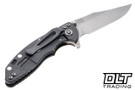 Hinderer 3" XM-18 Bowie 20CV - Working Finish Titanium - Stonewashed Blade - OD Green G-10 - Back