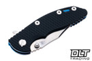 Hinderer 3" XM-18 Bowie 20CV - Blue Anodized Titanium - Stonewashed Blade - Black G-10