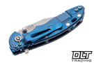 Hinderer 3" XM-18 Bowie 20CV - Blue Anodized Titanium - Stonewashed Blade - Black G-10