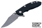 Hinderer 3" XM-18 Bowie 20CV - Battle Blue Anodized Titanium - Working Finish Blade - Black G-10