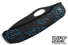 WE Knife Inmate 23096B-2 - Black Titanium - Blue Raindrops - Black Stonewashed 20CV Blade