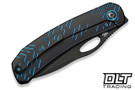 WE Knife Inmate 23096B-2 - Black Titanium - Blue Raindrops - Black Stonewashed 20CV Blade