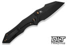 WE Knife High-Fin XL 24010-1 - Diamond Texture Black Titanium - Black Stonewashed 20CV Blade
