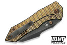 WE Knife High-Fin XL 24010-3 - Polished Diamond Texture Gold Titanium - Polished Gray 20CV Blade