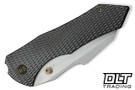 WE Knife High-Fin XL 24010-6 - Polished Diamond Texture Gray Titanium - Hand Rubbed Satin 20CV Blade