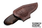 Fire Beard Forge Custom Drop Point Damascus Hunter - Silicone Bronze Guard - Curly Maple #2