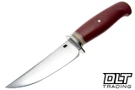 Rocco Handmade Deer & Trout - Red Linen Micarta - Vintage Westinghouse Double Red Line Paper Spacer