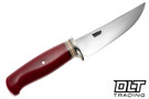 Rocco Handmade Deer & Trout - Red Linen Micarta - Vintage Westinghouse Double Red Line Paper Spacer