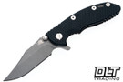 Hinderer 3" XM-18 Bowie 20CV - Working Finish Titanium & Blade - Black G-10