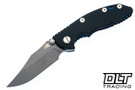Hinderer 3" XM-18 Non Flipper Bowie 20CV - Battle Blue Anodized Titanium - Working Finish Blade - Black G-10