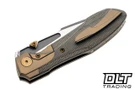 Null Knives Voodoo - Stonewash Bronze Ti - Green Micarta Inlay - Dark Stonewash & Satin Vanax Blade