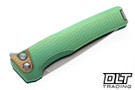MachineWise Sonora - Brass Bolster - Lime Green Diamonds Titanium - Lightwash S90V Blade #1959