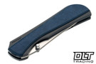 Piratech Saga - Black Bead Blasted Titanium - Blue Richlite Inlay - Hand Strip Satin S90V Blade