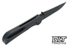 Piratech Saga - Black Bead Blasted Titanium - Blue Richlite Inlay - DLC Hand Strip Satin S90V Blade
