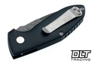 Defiant 7 Alpha - Black Aluminum Handle - Nichols Black Boomerang Damascus Blade