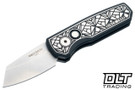 Pro-Tech Runt 5 Custom - Two Tone Stainless Steel Handle - Stonewashed MagnaCut Blade