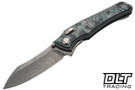 Hawk Knives Talon M390 - Titanium Handle - Brittany Blue CamoCarbon Overlay