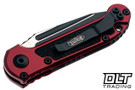 Microtech LUDT Gen III T/E - Merlot Red Handle - Black Blade - 1136-1MR