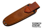 Skinbender Leather Medium Pouch Sheath - Brown Leather - Red Stitching