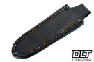 Skinbender Leather EDC Pouch Sheath - Black Leather - Orange Stitching