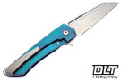 MachineWise Mojave - Distressed Teal & Pink Mosaic Titanium - Stonewash S90V Blade # 1170