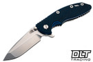 Hinderer 3.25" XM-18 MagnaCut Spanto - Stonewashed Titanium & Blade - Blue & Black G-10