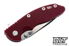 Hinderer 3.25" XM-18 MagnaCut Spanto - Stonewashed Titanium & Blade - Red G-10