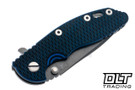 Hinderer 3.25" XM-18 MagnaCut Spanto - Working Finish Titanium & Blade - Blue & Black G-10