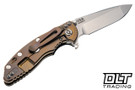 Hinderer 3.25" XM-18 MagnaCut Spanto - Bronze Anodized Titanium - Stonewashed Blade - Black G-10 - Back