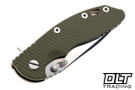 Hinderer 3.25" XM-18 MagnaCut Spanto - Bronze Anodized Titanium - Stonewashed Blade - OD Green G-10