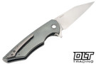 Herman Verspertillo - Gray Titanium - Glow in the Dark FatCarbon Inlay - Stonewash MagnaCut Blade #0252