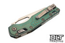 Microtech MSI - Antique Green Titanium Frag Handle - Bronze Stonewash Blade - Marfione Select - 210-13FRMS1
