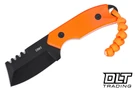 CRKT Razel Fixed - Orange G-10 - Black Oxide D2 Blade - Top Veff Serrations